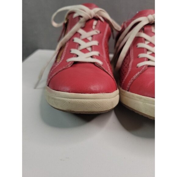 Earth Origins Etta Womens Red Leather Comfort Shoes Sneakers Sz 9.5 Zipper EUC! - Picture 4 of 16